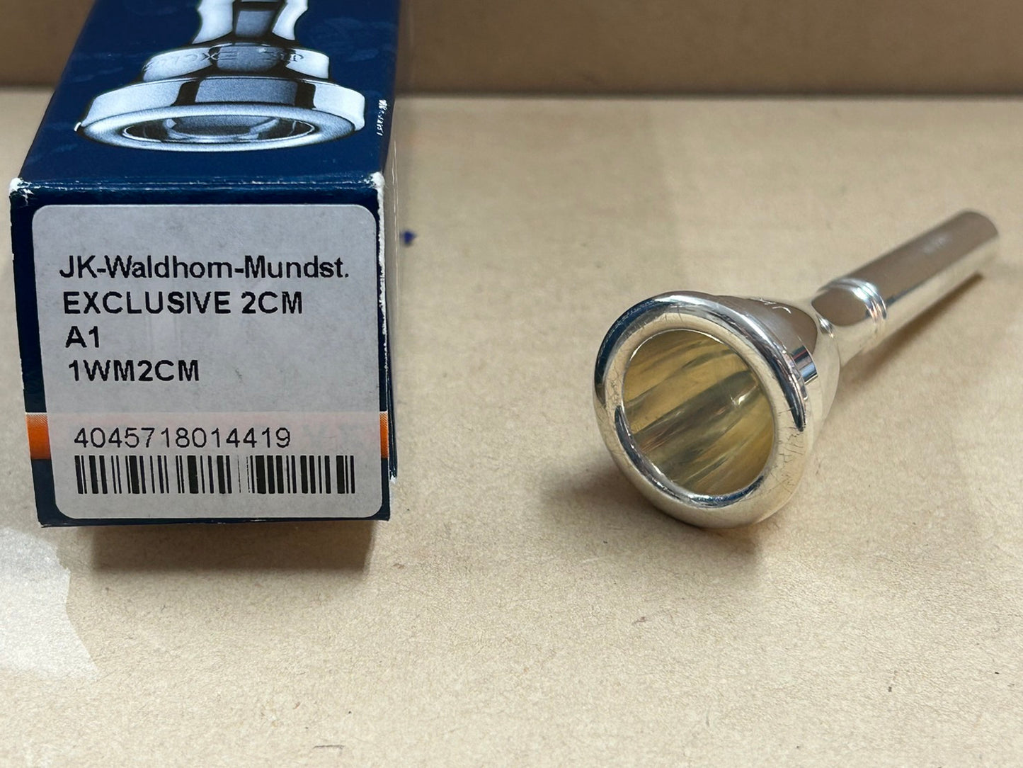 JK（ヨット・カー）Exclusiveモデル 2CM フレンチホルン用 マウスピース アメリカンシャンク 銀メッキ仕上げ