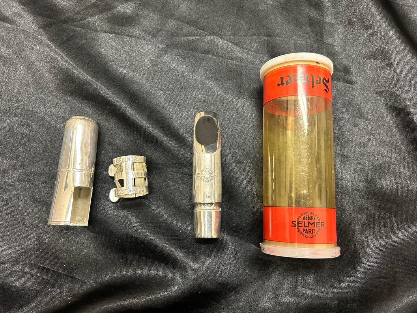 中古 Selmer （セルマー）ジャズメタル C★ アルトサックス用マウスピース/リガチャー・キャップ付